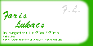 foris lukacs business card